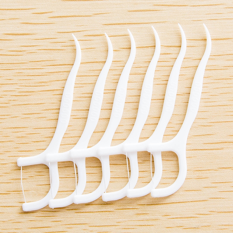 1559 Ultra-fine high-tensile dental floss stick, arched interdental cleaner, flat floss, plastic dental floss details Picture
