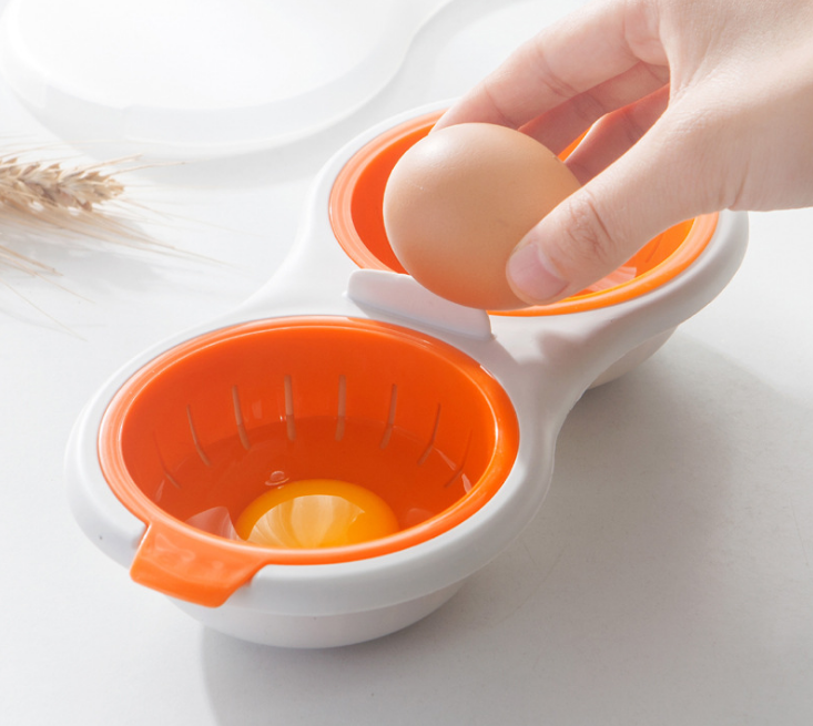 迷你创意餐具微波炉专用蒸蛋器 双层带盖蒸蛋碗细节图