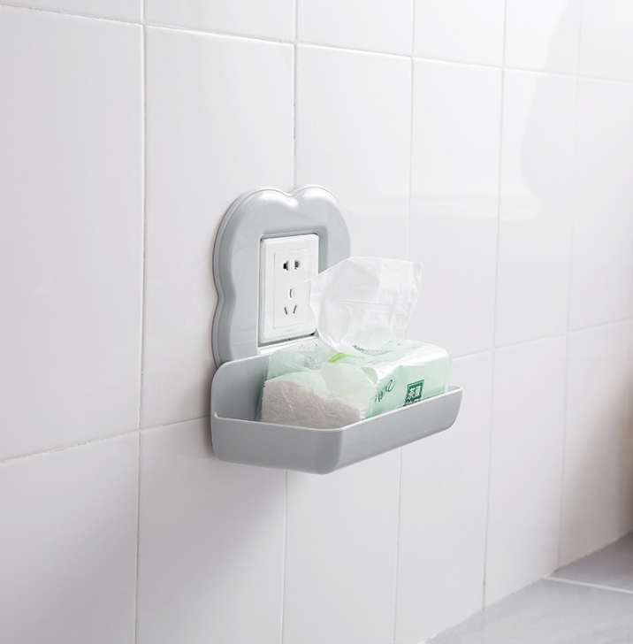 ABS多功能置物开关 北欧简约风洗手间置物架门口开关储物盒批发产品图