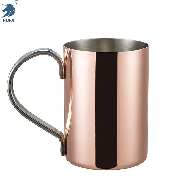 Stainless steel cup Stainless steel plated liquor cup 350ml European simple coffee mug mug beer mug Hotel supplies bar supplies stainless steel plated titanium cup cup cup