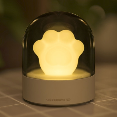 Wireless Cute Cat Paw music box small night light LED atmosphere lamp DESK lamp USB Charging Cat paw Lamp Company gift