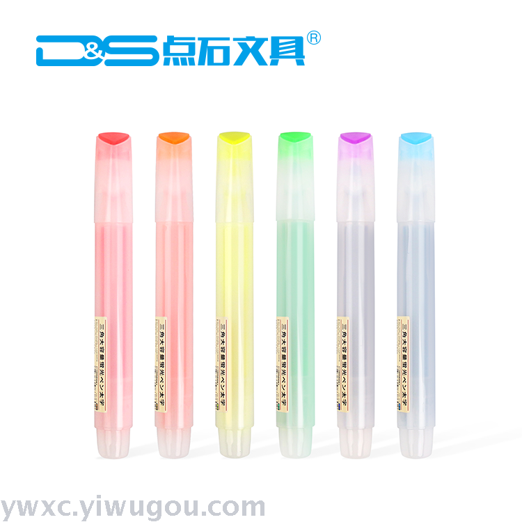 Point Stone Stationery Triangle fluorescent Note number Pen Color set Silver light candy color large capacity DS819 thumbnail