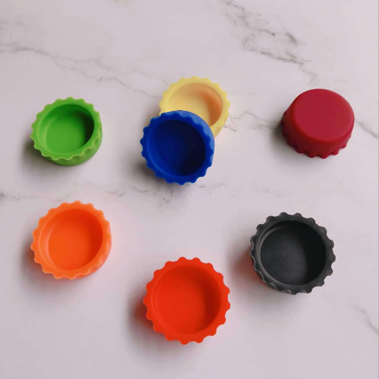 Food grade creative silicone beer bottle cap Silicone red wine bottle cap Beverage glass bottle cap in stock
