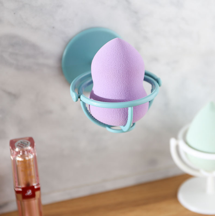 Rotatable cotton pad storage rack, makeup egg gourd powder puff rack, wall-mounted beauty sponge egg tray, draining storage rack Item Picture