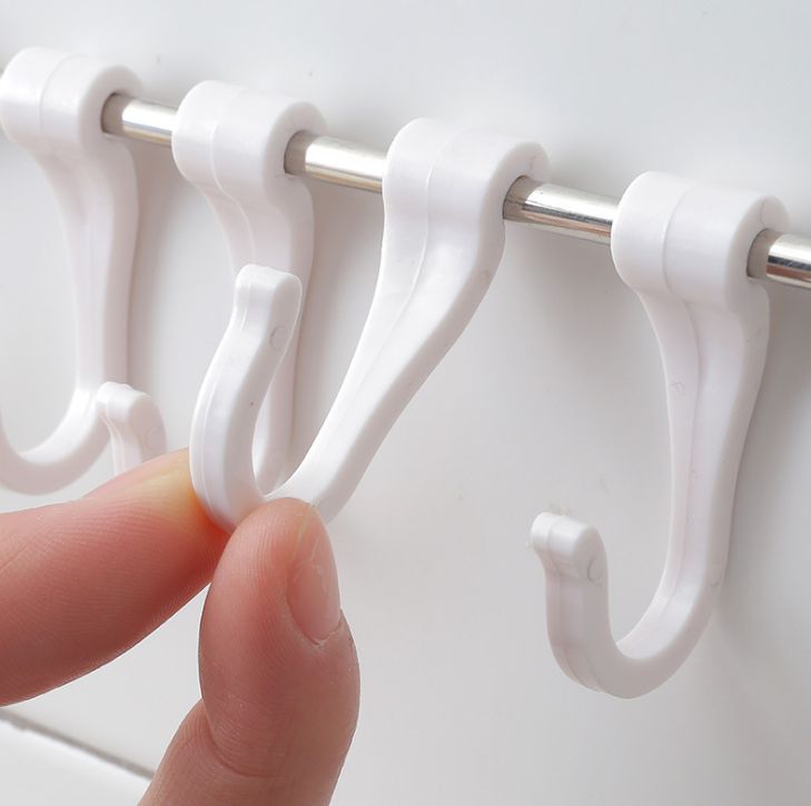 免钉强力无痕贴挂钩浴室门后粘钩免打孔多功能六组排钩新品白底实物图