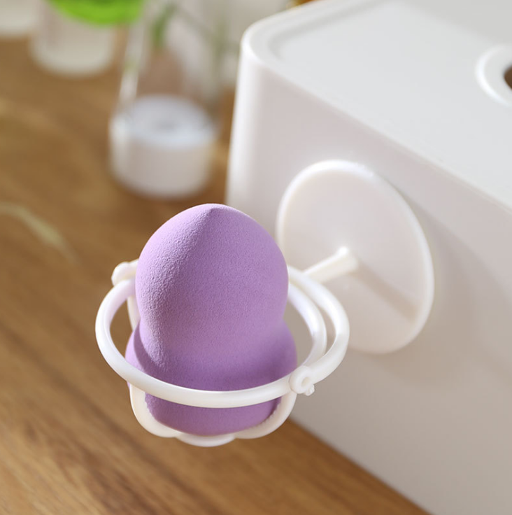 Rotatable cotton pad storage rack, makeup egg gourd powder puff rack, wall-mounted beauty sponge egg tray, draining storage rack Specification image