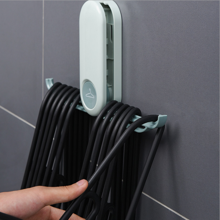 北欧壁挂衣架收纳架晾衣架整理架家用折叠免打孔粘贴挂衣架置物架