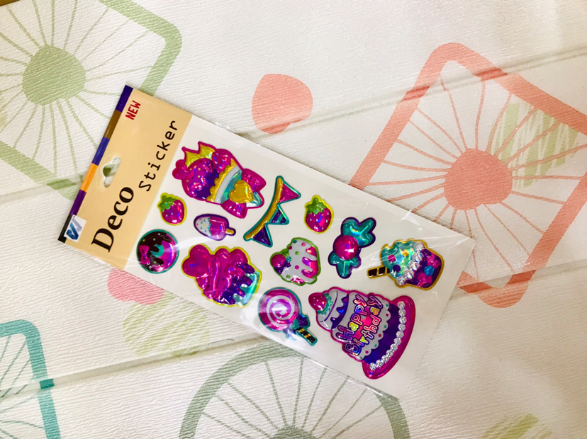 儿童贴纸可爱炫彩3D立体贴贴纸智力贴贴纸装饰小图案卡通粘贴纸细节图