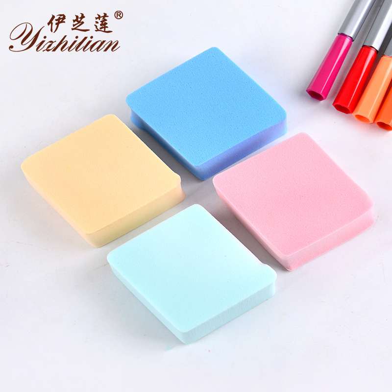 Boxed, hydrophilic, enlarged, dry and wet dual-purpose, multi-color polygonal powder puff, makeup sponge, medium-sized, thickened, four-piece set Application Scenario