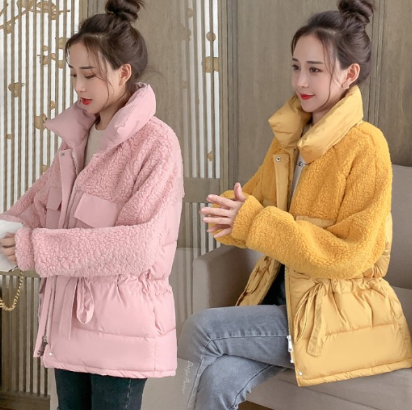 新款颗粒绒羊羔毛加厚羽绒服棉衣外套女棉服