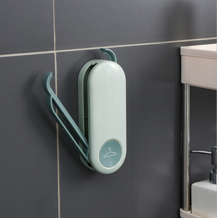Nordic wall-mounted clothes hanger storage rack, clothes drying rack organization rack, household folding, no-drilling, pasted clothes hanger storage rack details Picture