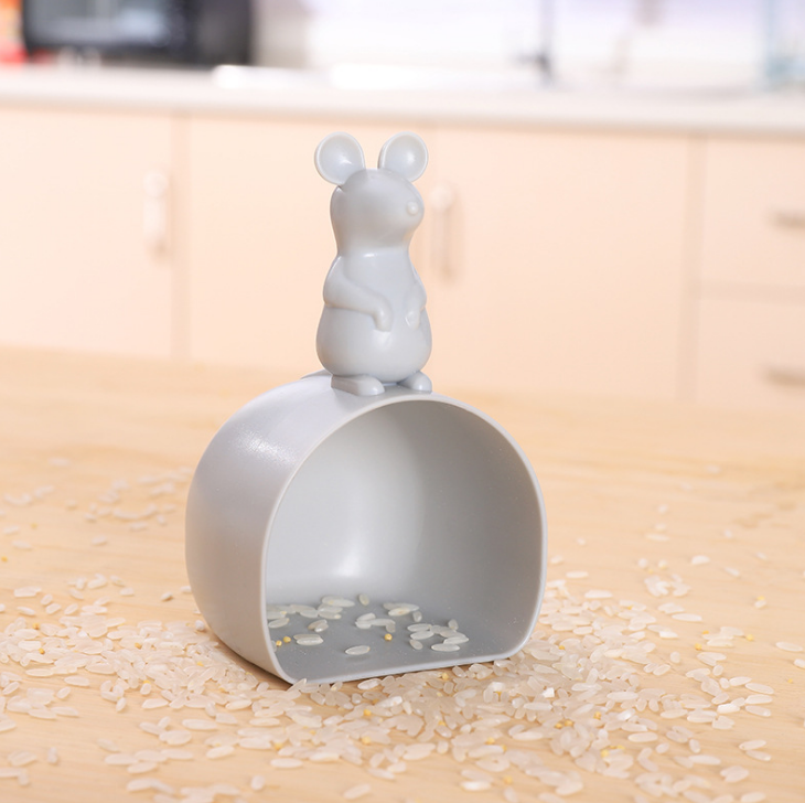 创意幸运老鼠淘米勺家用量米器厨房卡通米铲子舀面粉勺立式量米杯