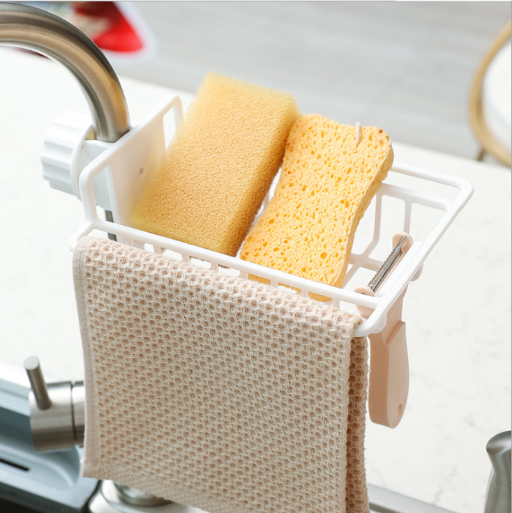 Kitchen sink rack, faucet storage rack, bathroom water filter connection faucet storage and organization rack, rag rack Application Scenario