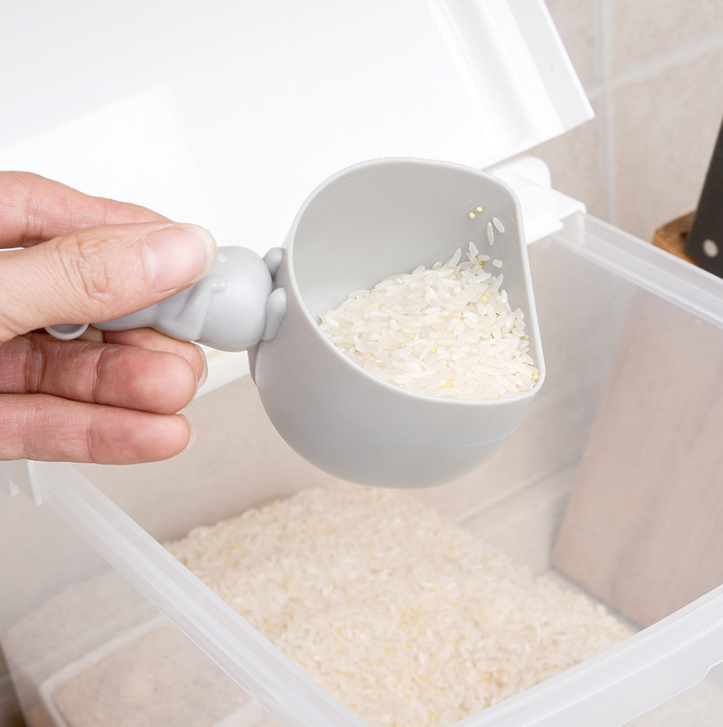 创意幸运老鼠淘米勺家用量米器厨房卡通米铲子舀面粉勺立式量米杯细节图