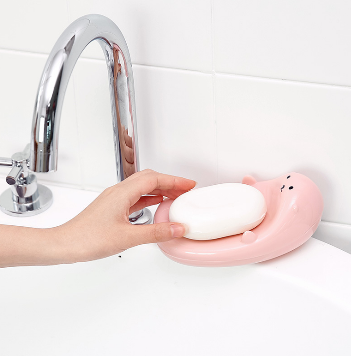 卡通旅行便携肥皂盒创意浴室沥水肥皂架卫生间洗脸香皂盒塑料皂托细节图