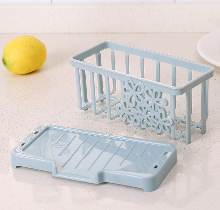塑料沥水架台面清洁抹布架 厨房用品海绵收纳置物架收纳架产品图