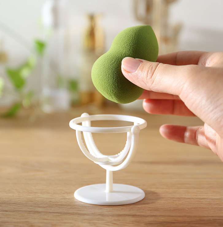 Rotatable cotton pad storage rack, makeup egg gourd powder puff rack, wall-mounted beauty sponge egg tray, draining storage rack details Picture