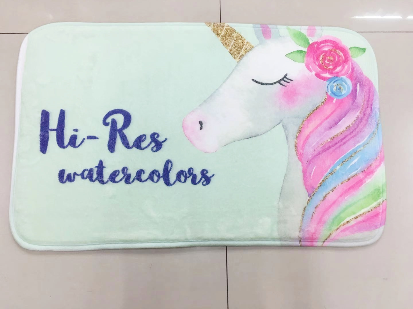 Hot-selling new high-definition animal cartoon floor mat, entrance printed floor mat, flannel printed 3D high-definition printed door mat, 40*60cm full figure