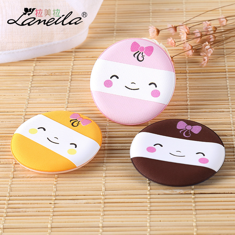 2 sets of Lamila Cartoon air cushion BB powder puff, dry and wet dual-purpose, non-latex round powder puff A709 with armrest Specification image