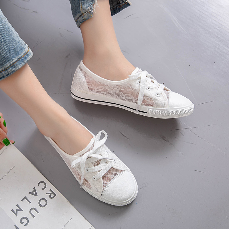 飞耀2019新款夏季网布鞋女士舒适透气网面平底帆布鞋韩版学生板鞋