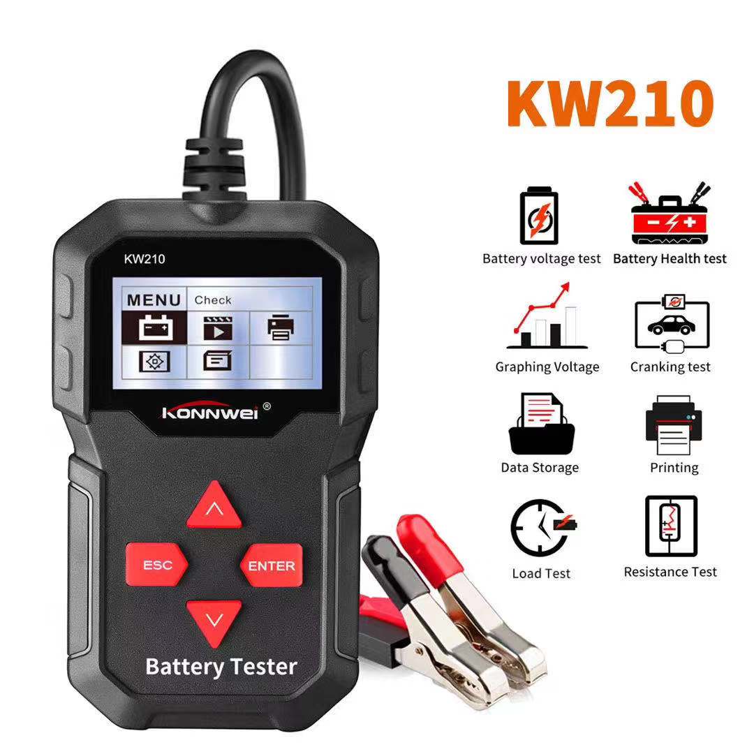 KW210升级打印12V汽车蓄电池检测仪汽车电源测试笔产品图