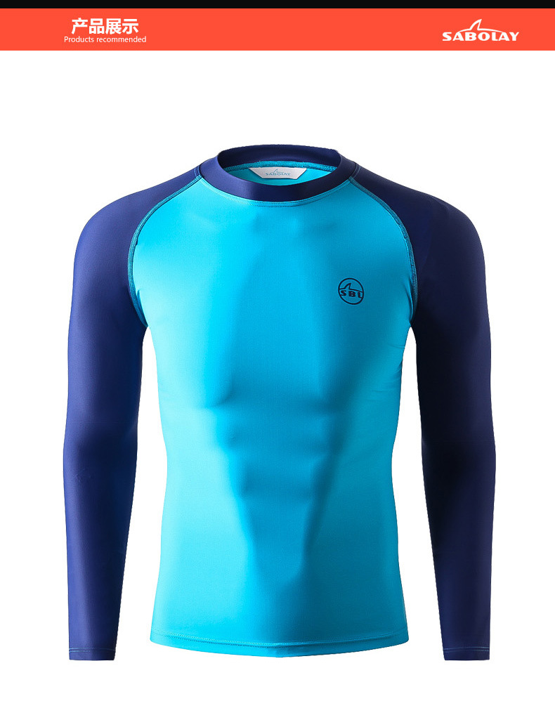 New outdoor diving suit short sleeve quick dry split swimsuit single top for men Item Picture