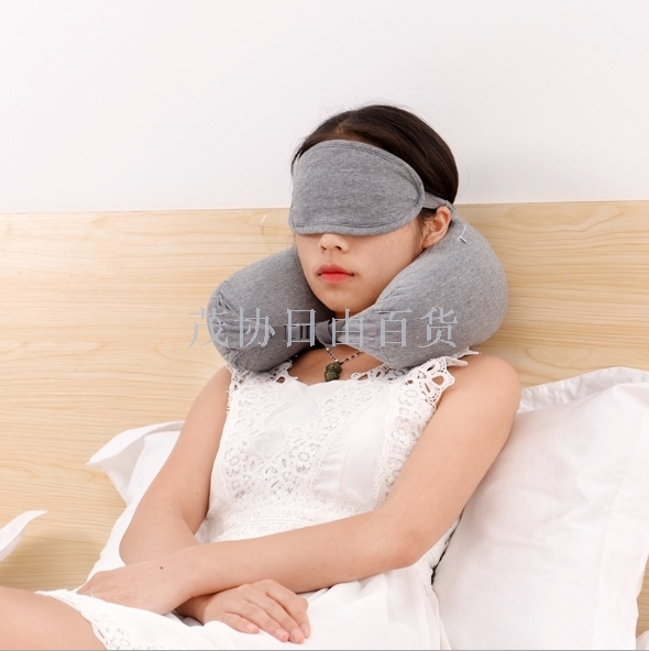 Aviation three-piece set, Indian cotton Japanese-style pillow, U-shaped pillow three-piece set, home and travel neck protection pillowcase Item Picture