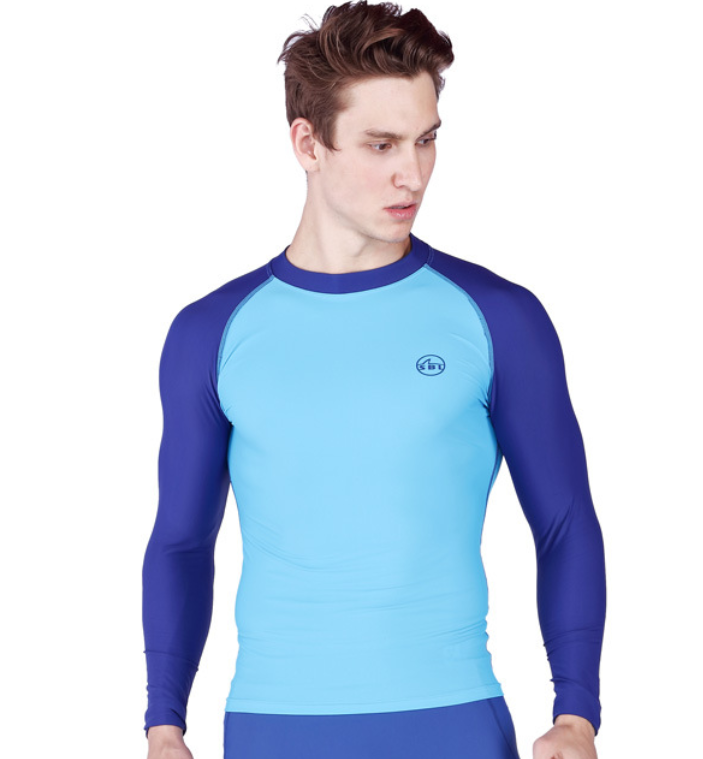 New outdoor diving suit short sleeve quick dry split swimsuit single top for men Specification drawing