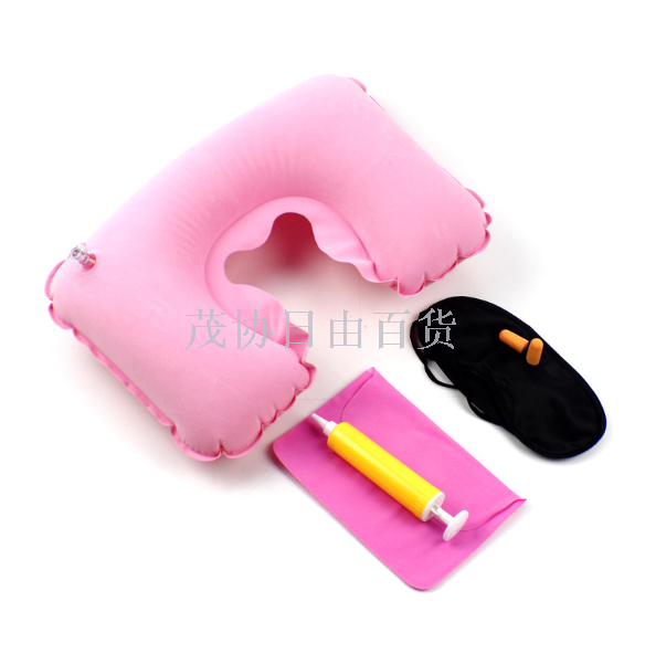 Outdoor travel U-shaped pillow, inflatable U-shaped travel pillow, travel velvet neck pillow, only for foreign trade and export. Only for foreign trade and export