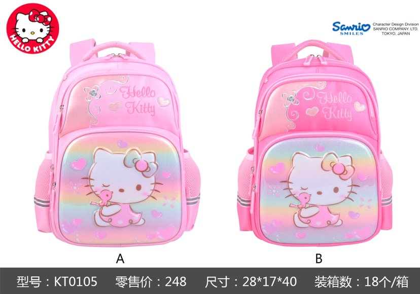 KT0105 粉色/玫红长风2019冬季新款 KT卡通书包