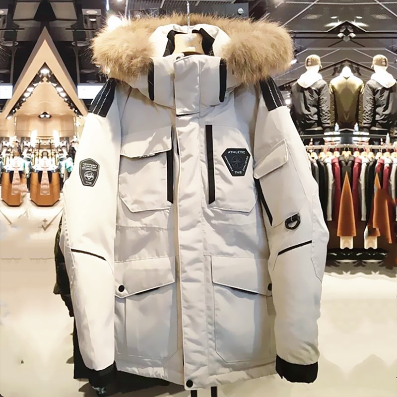 网图新款羽绒服 女韩版男女同款户外防寒服加厚棉服外套