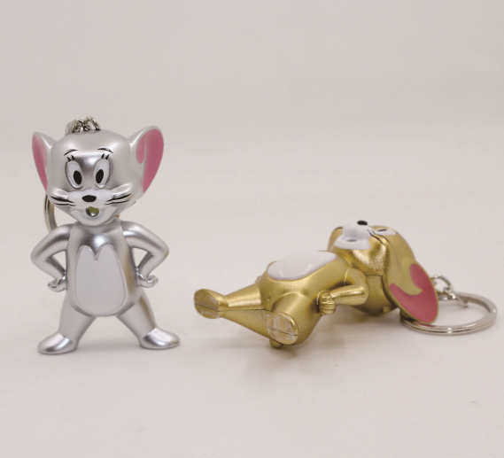 吉祥卡通老鼠创意个性带灯带声音汽车钥匙链包包挂件新年送人礼详情图4