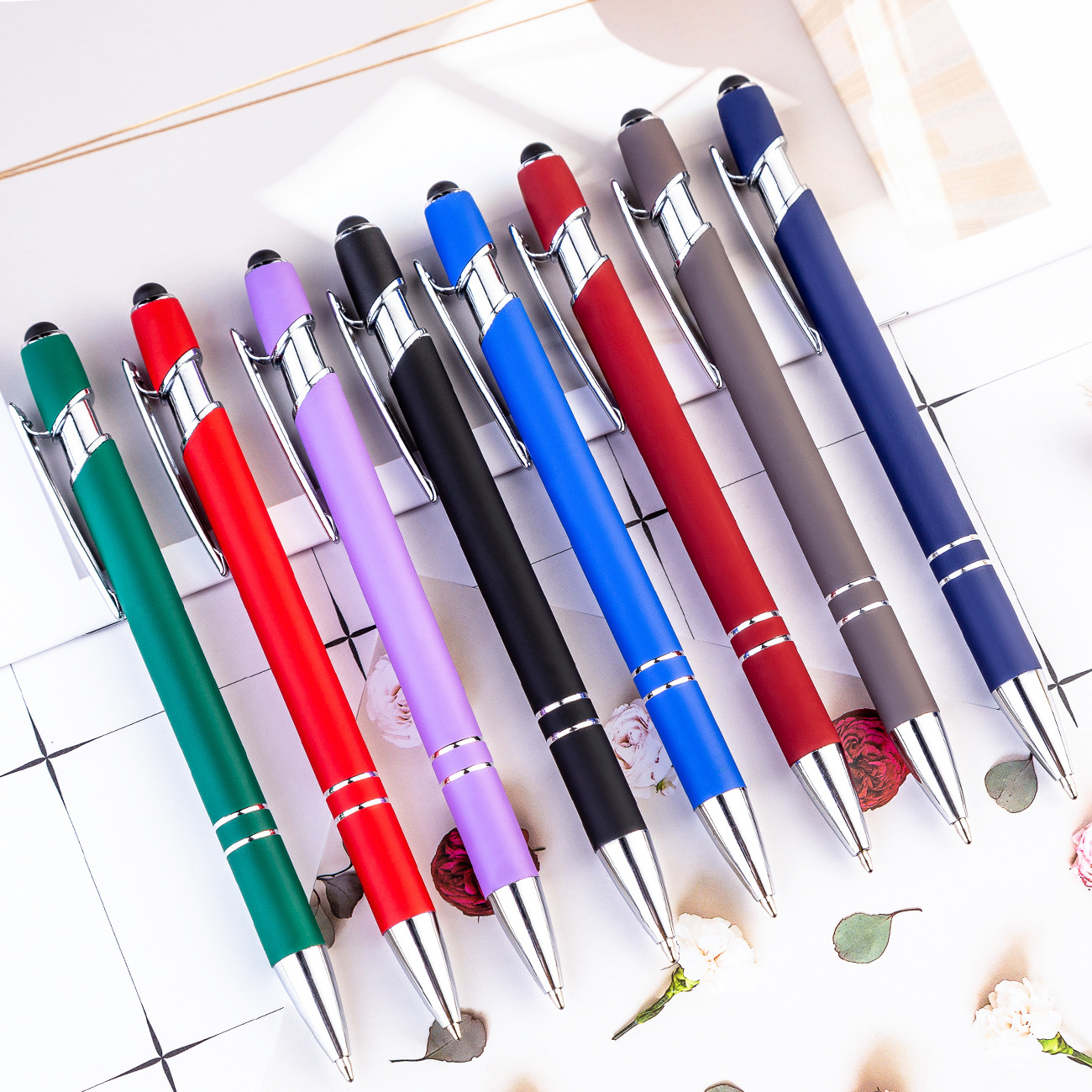 Metal Maggi Pen Multi-function press pen Aluminum rod Pen Capacitive touch Ballpoint pen Handwriting touch screen pen Custom LOGO