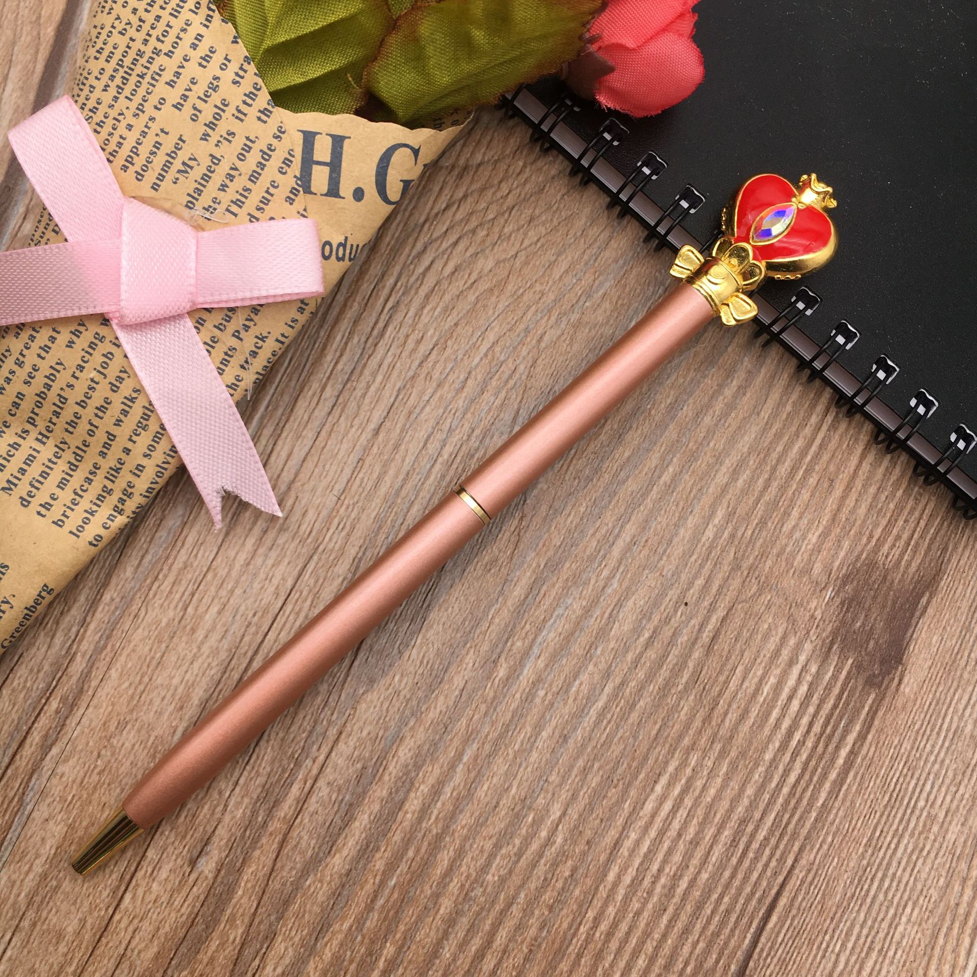 Anime ballpoint pens, Sakura's heart pen, magic wand pen, office stationery pen, gel pen, student ballpoint pen Specification drawing