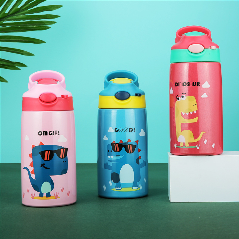 316不锈钢儿童保温杯带吸管杯户外便携水壶鸭嘴杯保温壶厂家批发