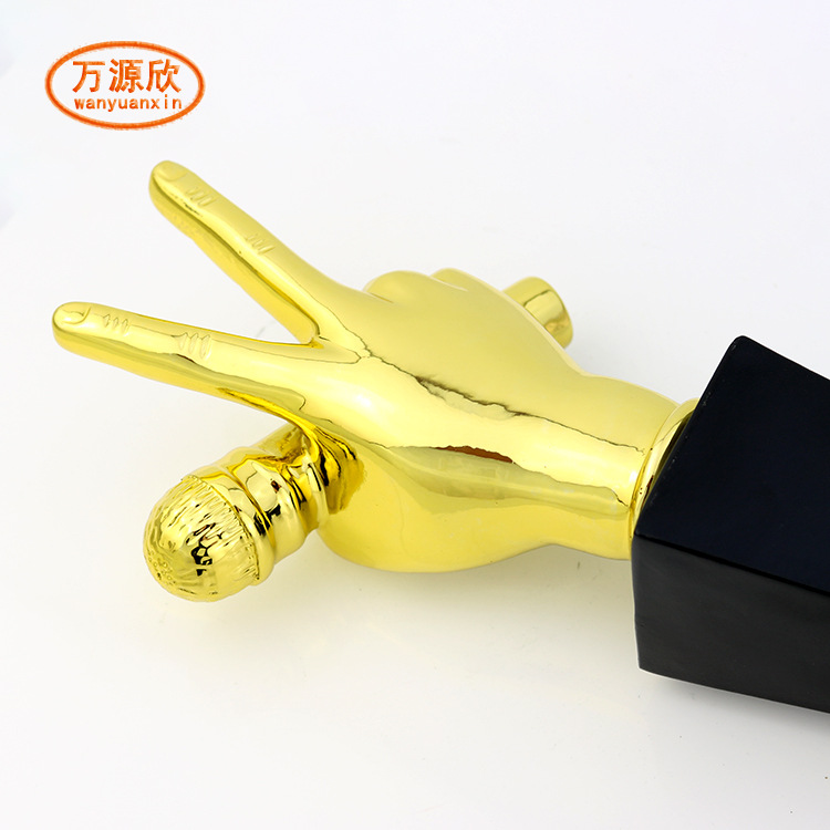 Wan Yuanxin Music Trophy, Good Voice Trophy, Resin Craft, Singing Competition Award Prize HX5014 Specification drawing