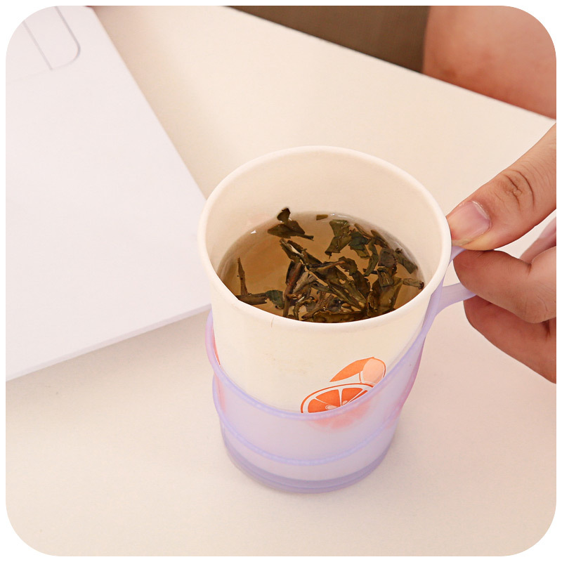 一次性纸杯托架 塑料防烫隔热杯托 水杯托架 杯托杯架杯套 批发细节图