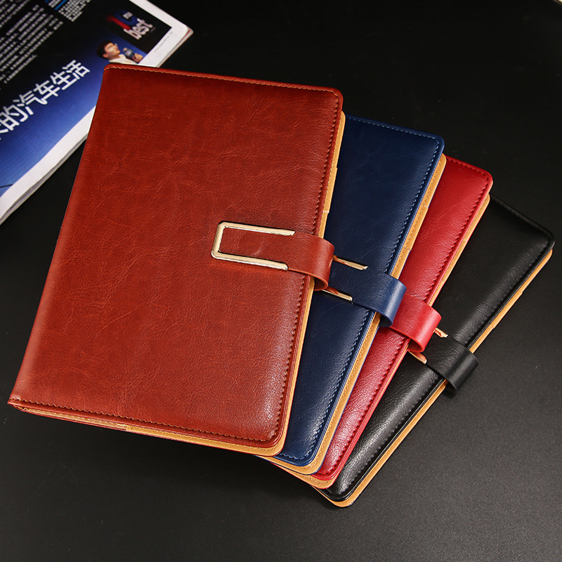 A5笔记本PU仿皮本子商务办公文具工厂定制记事本企业礼品套装产品图