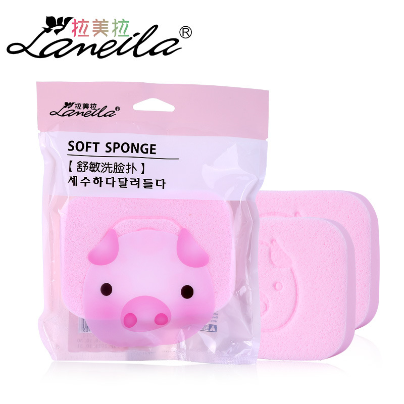 Pig baby PVA tofu lavado facial puff fuerte limpieza suave limpieza profunda B2091 details Picture
