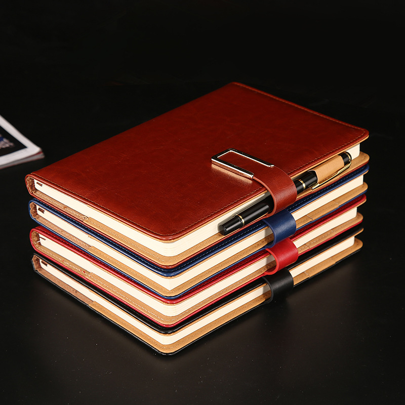 A5笔记本PU仿皮本子商务办公文具工厂定制记事本企业礼品套装细节图