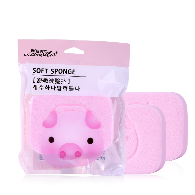 Pig baby PVA tofu lavado facial puff fuerte limpieza suave limpieza profunda B2091 Item Picture