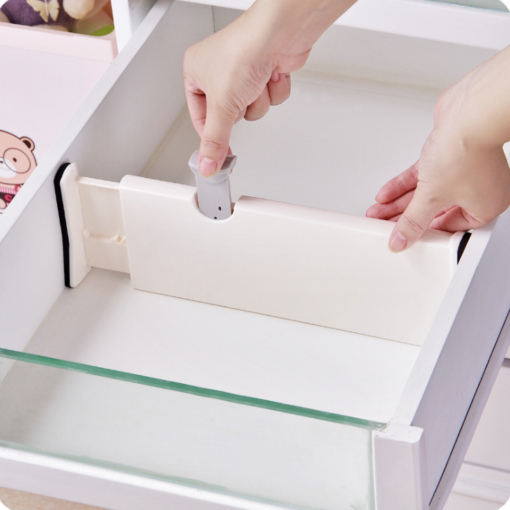 Drawer telescopic partition board, wardrobe layer plastic baffle, freely combinable cabinet partition board, storage and organization partition board