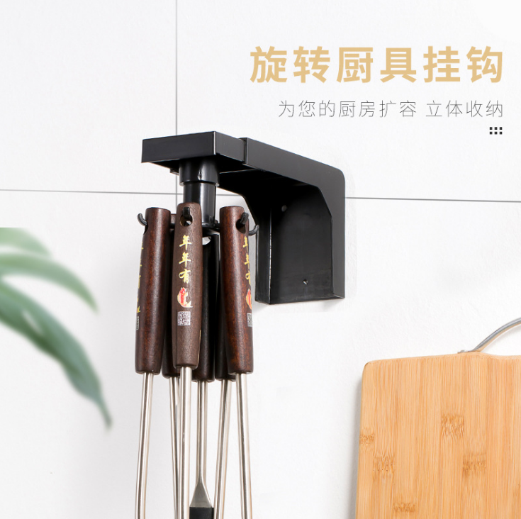 厨房置物架免打孔壁挂式家用旋转架大全神器刀架挂架伸缩收纳架子