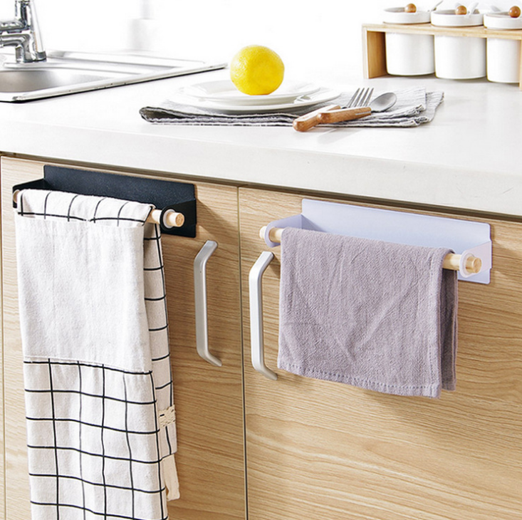 Adhesive wall-mounted towel rack, iron towel rack without drilling, kitchen rag rack, hanging rack, towel storage rack Application Scenario