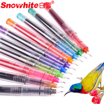 白雪文具直液式彩色走珠笔0.5中性笔大容量学生用笔办公签字笔x55
