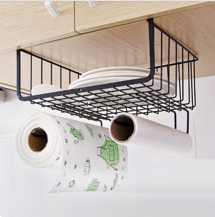 衣柜收纳架金属置物架整理架 厨房橱柜下挂架隔层挂篮壁挂储物架