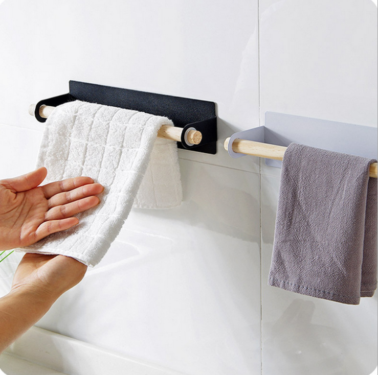 Adhesive wall-mounted towel rack, iron towel rack without drilling, kitchen rag rack, hanging rack, towel storage rack Item Picture