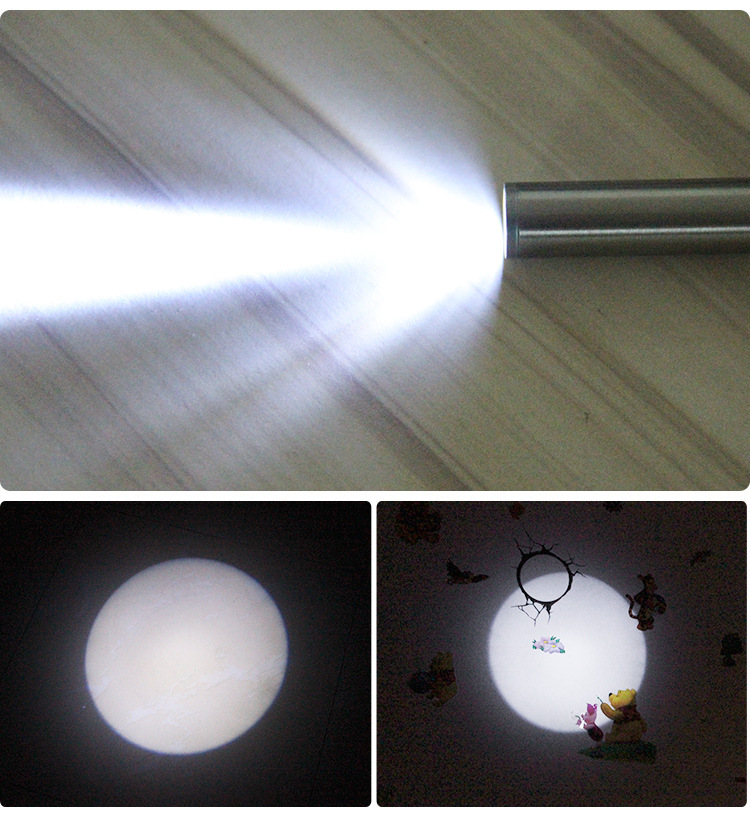 LED high-intensity small flashlight, mini stainless steel energy-saving and waterproof outdoor household portable moon lamp, one-piece consignment Item Picture