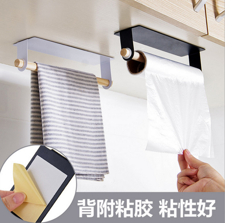 Adhesive wall-mounted towel rack, iron towel rack without drilling, kitchen rag rack, hanging rack, towel storage rack