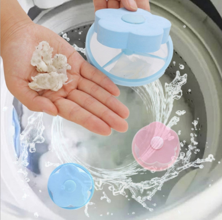 Washing machine filter mesh bag hair remover floating universal mesh bag suction hair decontamination filter laundry bag